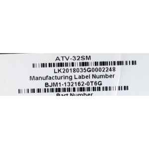 MAIN FUENTE PARA TV ATVIO / NUMERO DE PARTE BJM1-132162-0T6G / CV950XH-A42 / 28181023_140344 / LK2018035-01834 / MODELO ATV-32SM